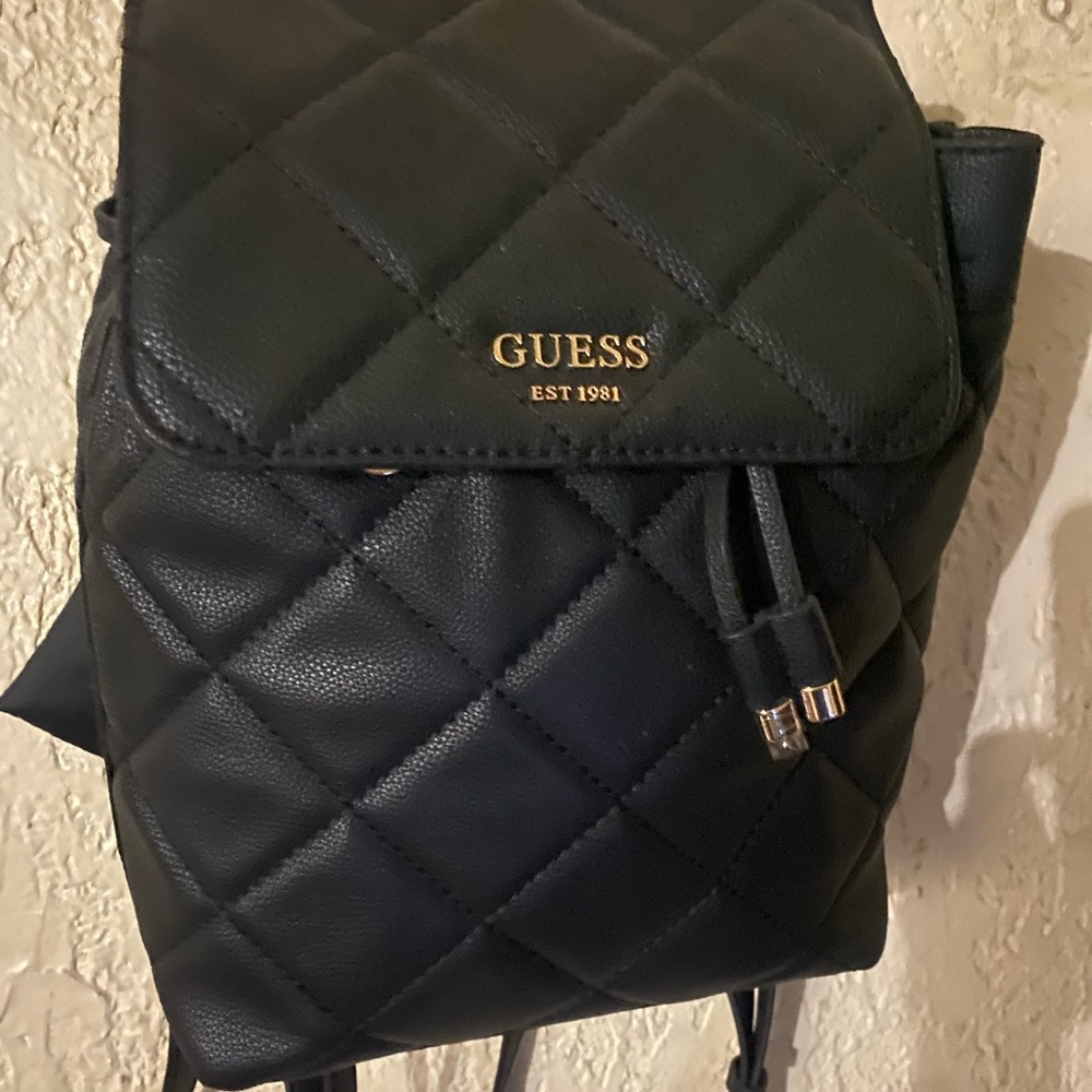 GUESS Black Quilted Backpack